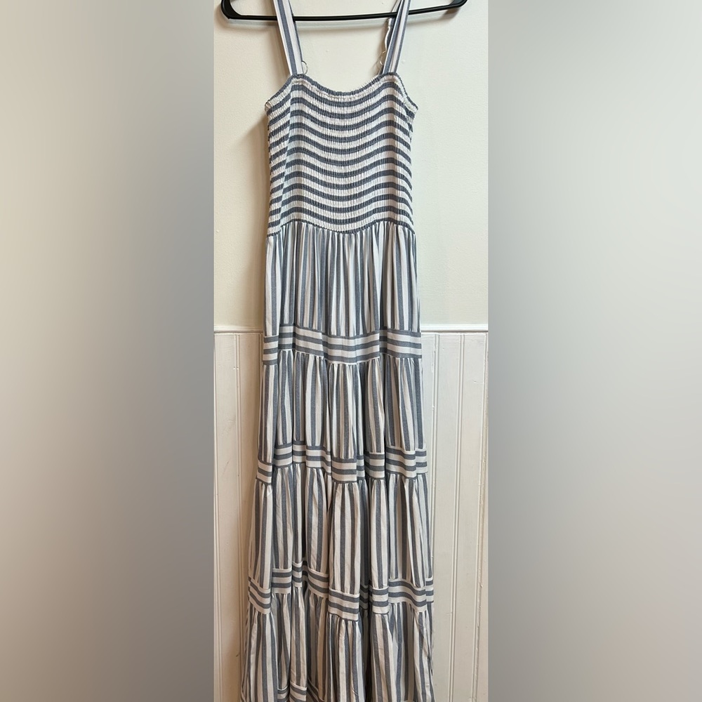 Petal & pup blue striped dress